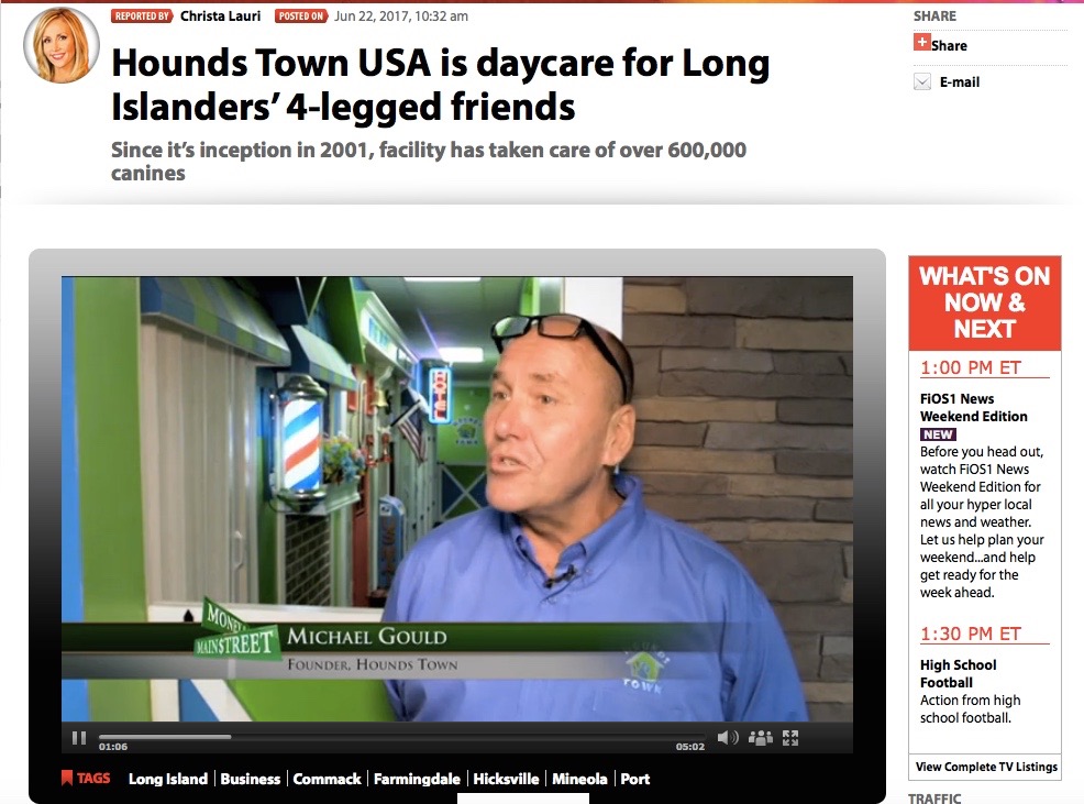 screenshot of news story about hounds town